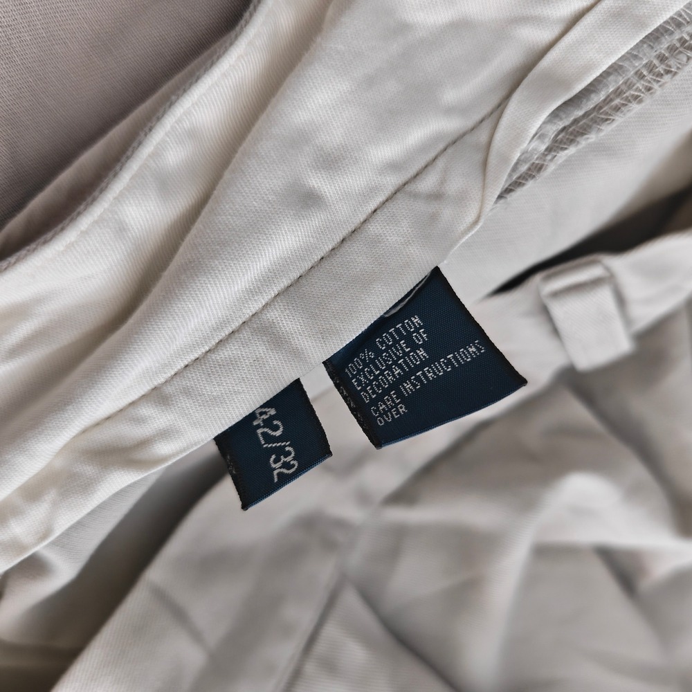 Polo Ralph Lauren Ethan Pant Mens 42x32 Khaki Tan Pleated Cotton Chino Trousers - Picture 7 of 8